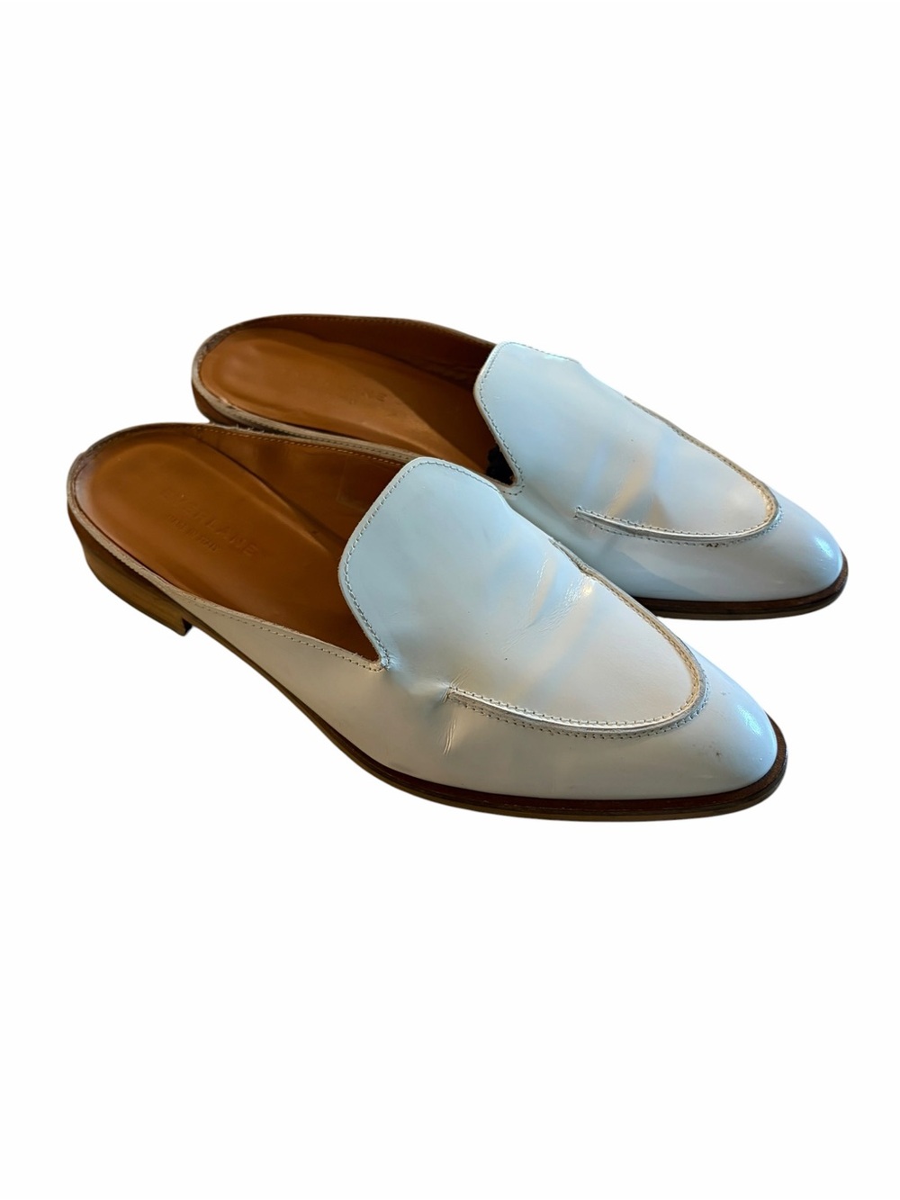 Everlane The Modern White Leather Slip-On Loafer Mules